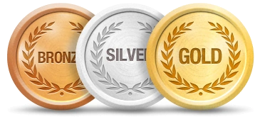 Gold silver and bronze